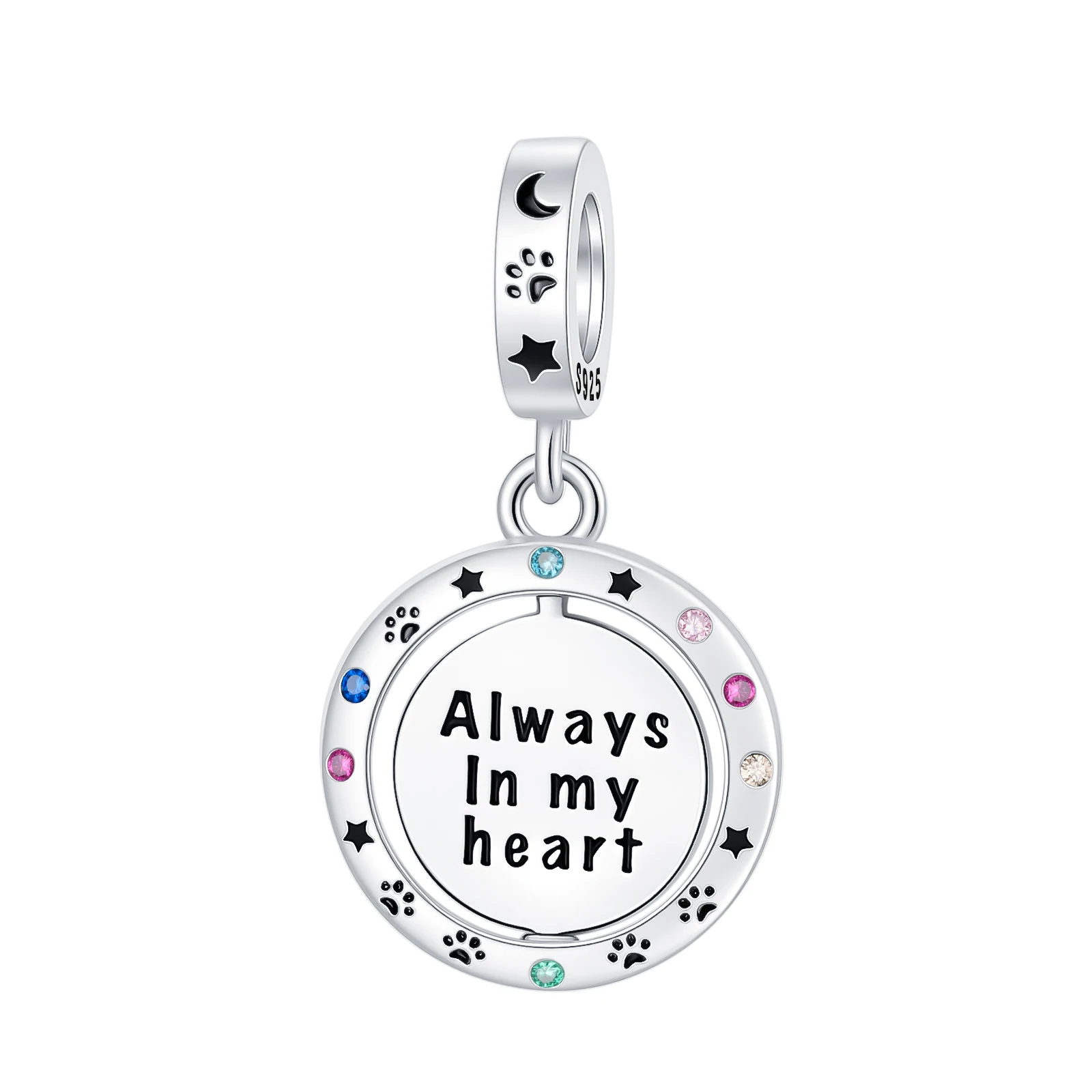 Original 925 Sterling Silver Charm BFF Dog Pet Puppy Paw Print Pendant for Women Fit Original Bracelet Necklace DIY Accessories
