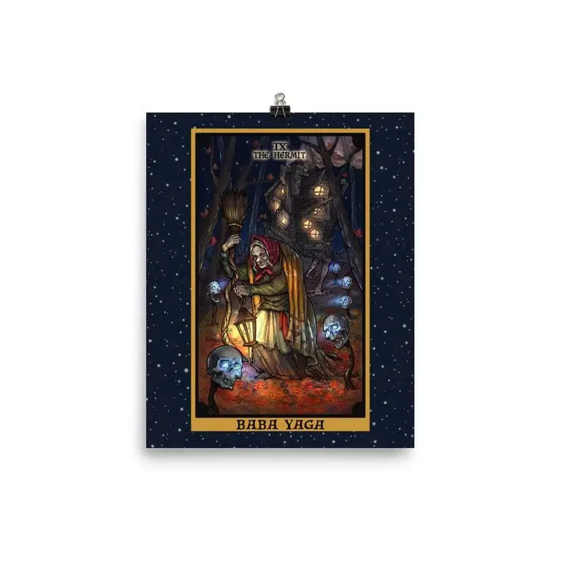 Hermit Tarot Cards Poster Witch House Decorates Witch Wall Art Slavic Pagan Art Print