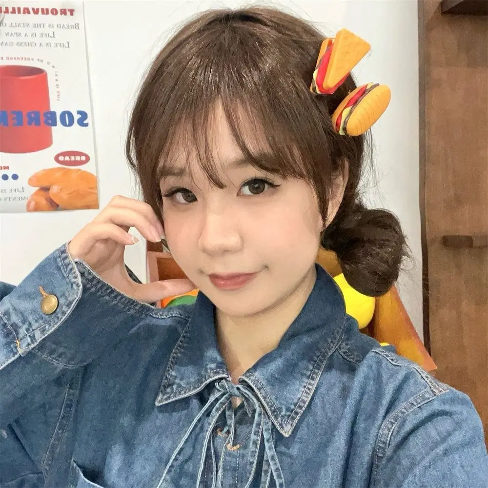 Sandwiches Simulation Food Hairpin Ice Cream Hamburger Cute Hair Clip Side Clip Korean Style Barrette Fake Food Hairpin Kids