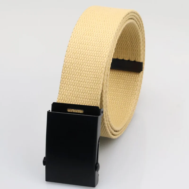 3,8 cm Casual Canvas Gürtel Silber Legierung Schnalle Einfarbig Outdoor Bequeme Baumwolle Sport Gürtel Unisex – Detail 3