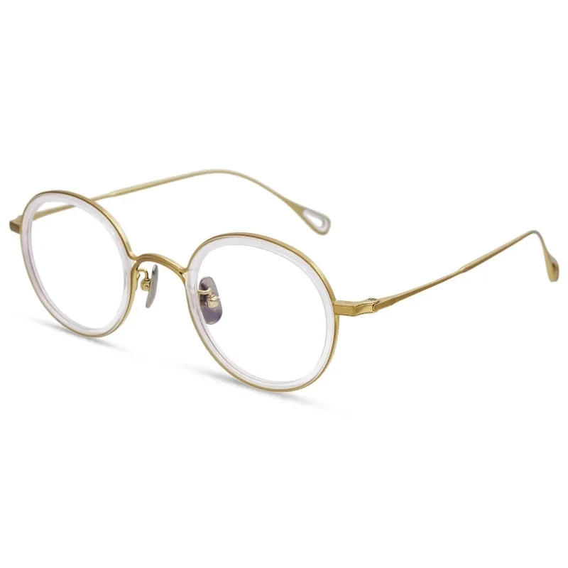 Belight خلات اليدوية البصرية مع التيتانيوم الرجال النساء للجنسين جولة خمر النظارات الرجعية إطار مشهد U-140