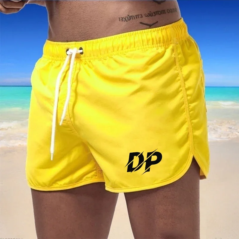 Summer men's beach pants, swimming and fitness pants, fast drying swimming, men's surfing, rope pulling, fashionable sports