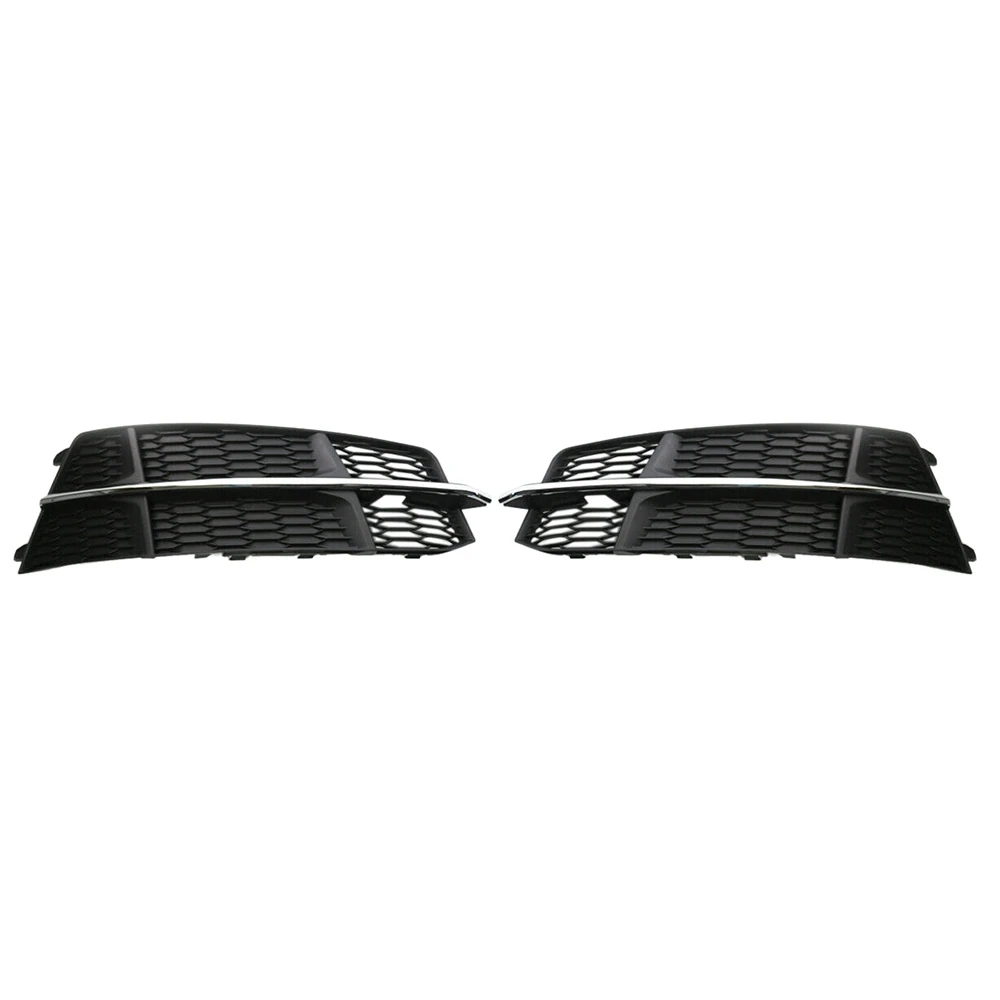 

1 Pair Front Bumper Fog Light Grille Grill Cover Replacement for-Audi A6 C7 S-Line S6 2015-2018 4G0807681AN 4G0807682AN