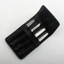 4 Slots Pen Case PU Leather Pencil Bag Fountain Pen Case Holder Vintage Retro Style Accessories for Creative Gift