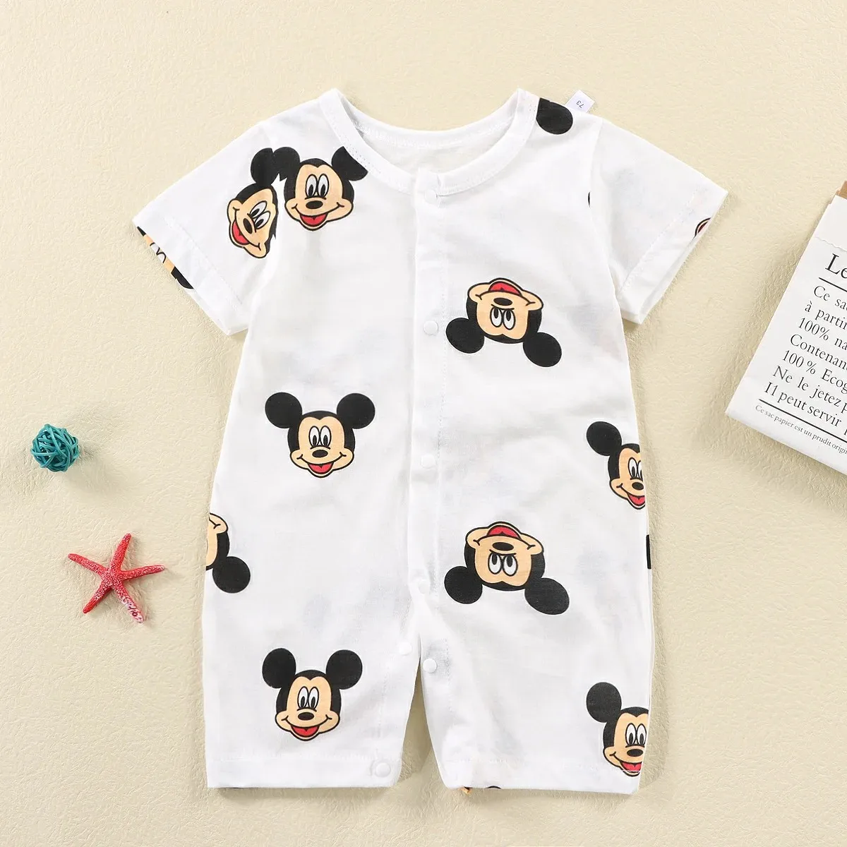 Cartoon Mickey Cute Baby Romper Summer Clothing Toddler Short Sleeved Climb Clothes Jumpsuit Infant Costume Newborn Bodysuits