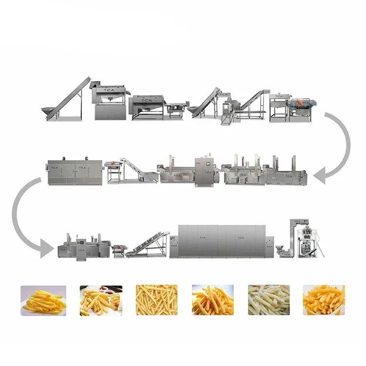 Factory Price Industrial Fully Automatic Fryed Potato Chips Making Machine Frozen French Fries