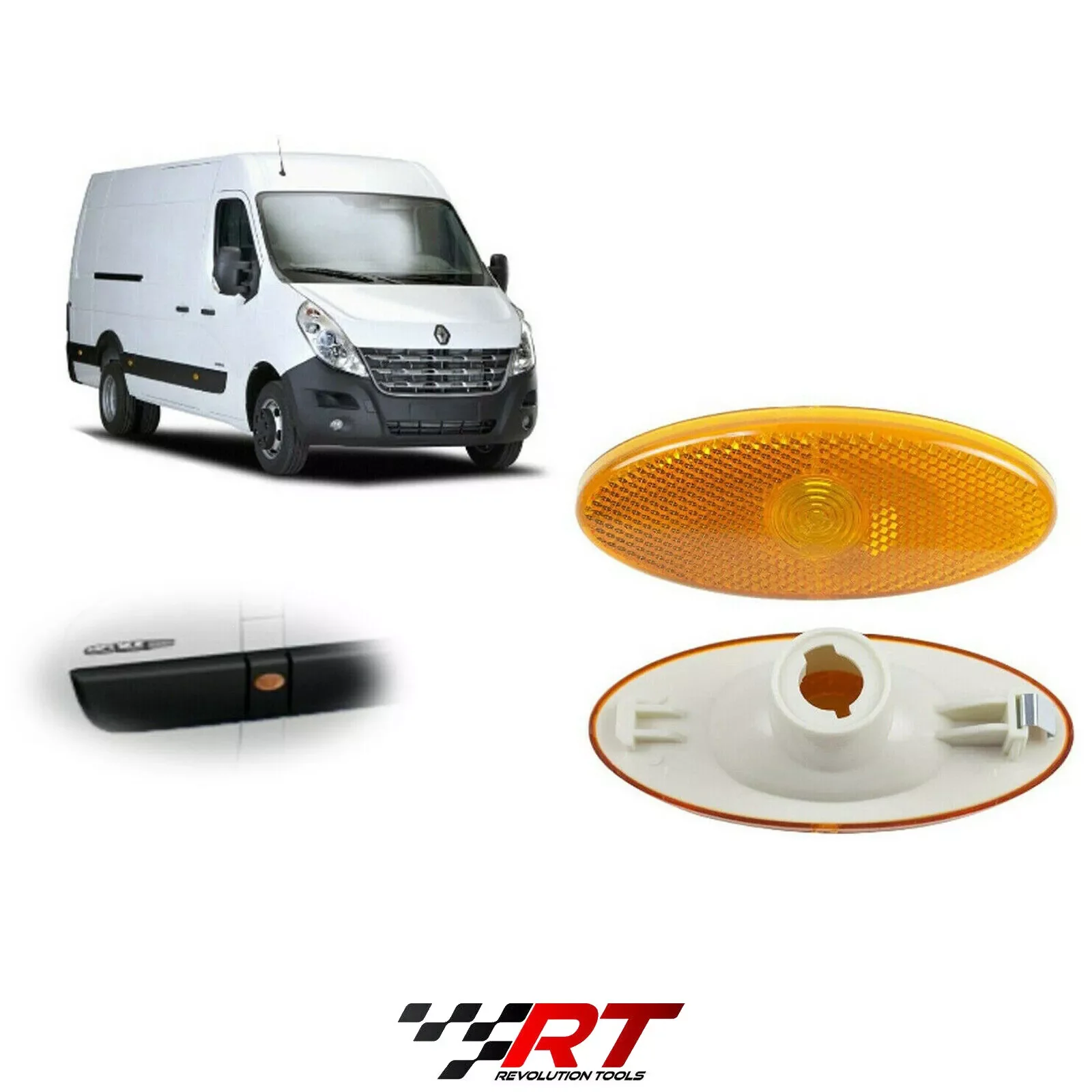 FOR RENAULT MASTER VAUXHALL MOVANO SIDE MARKER LAMP LIGHT LENS AMBER 261B00001R Car Lights Accessories