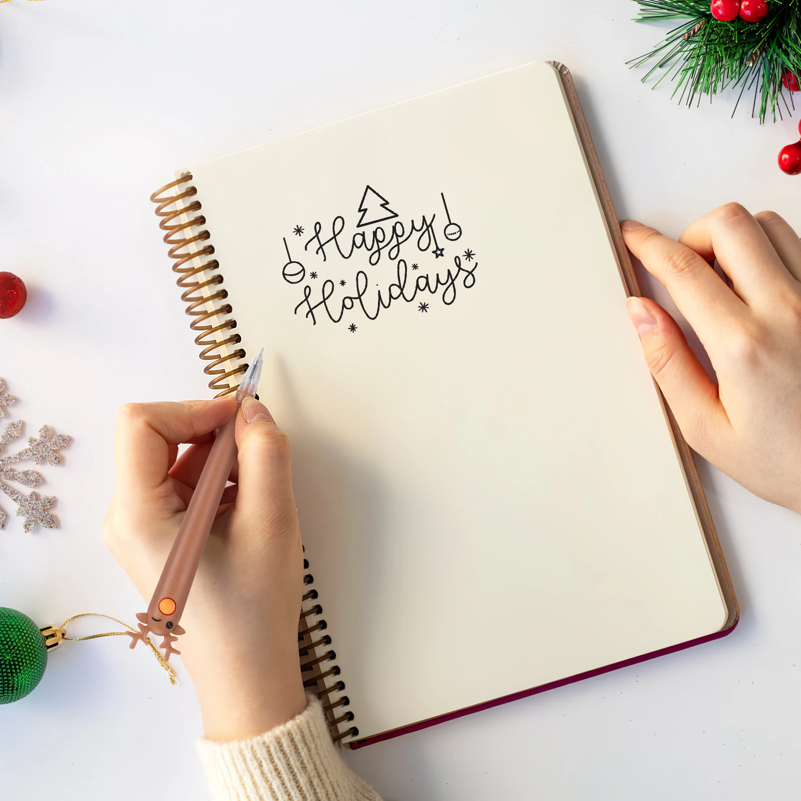 

Набор из 16 шариковых ручек с синими чернилами, креативный дизайн с оленем, плавное письмо, для студентов, офиса, школы, подарок, мультяшный мини-набор ручек