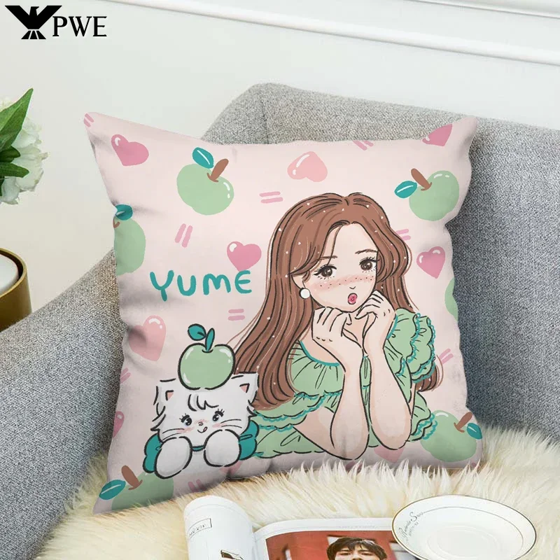 Mikko Illustrations Decorative Pillows for Sofa Pilow Cases Body Pillow Cover 40x40 Car Decoration Pillowcases 50x50 Fall Decor