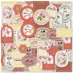 40PCS/box Retro Material Sticker Bronzing Process Can Be Used for Handbook Decoration Envelope Sticker