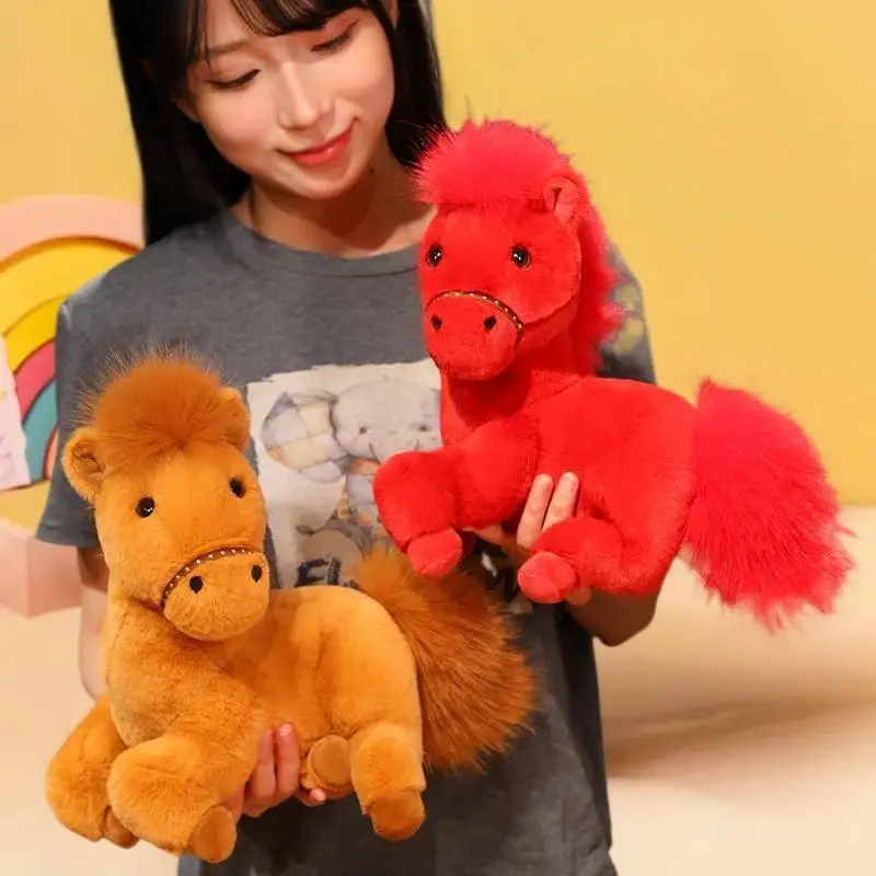 Boneca de pelúcia do zodíaco dos desenhos animados – mascote de pelúcia macia de 2026 ano novo chinês para decoração de casa e presentes.