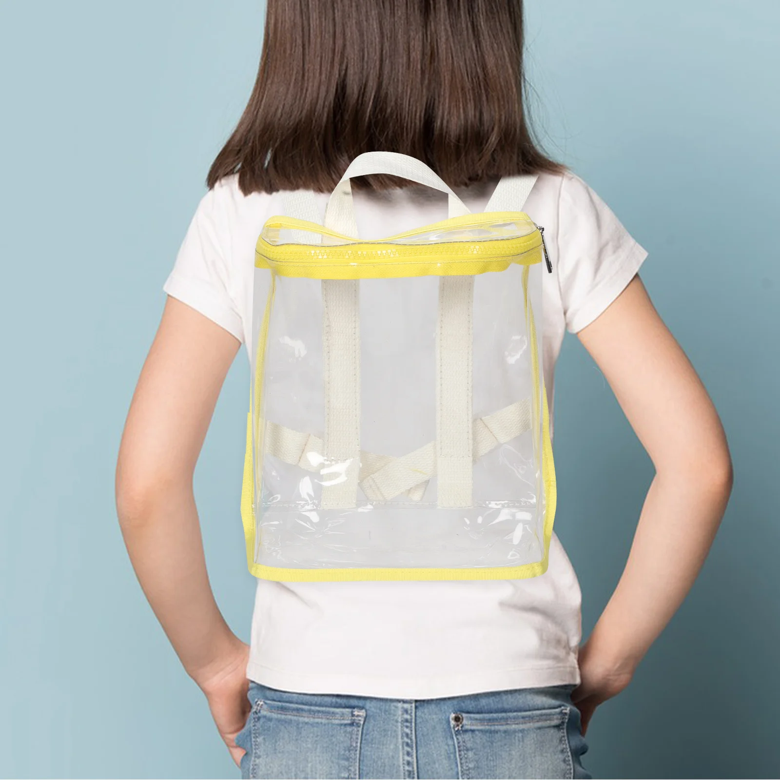 Sac à dos Transparent pour enfants, sac d'école Transparent en PVC imperméable pour enfants, léger, grande capacité, crayon d'activité de voyage en plein air