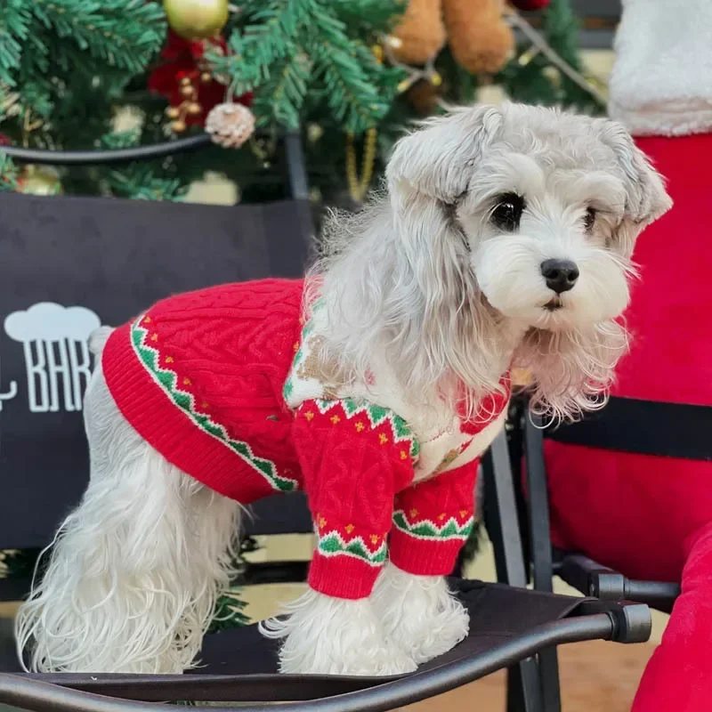 Dog Clothes Autumn Winter Christmas Sweater Pet Schnauzer Teddy Maltese  Pomeranian [Hat not included]