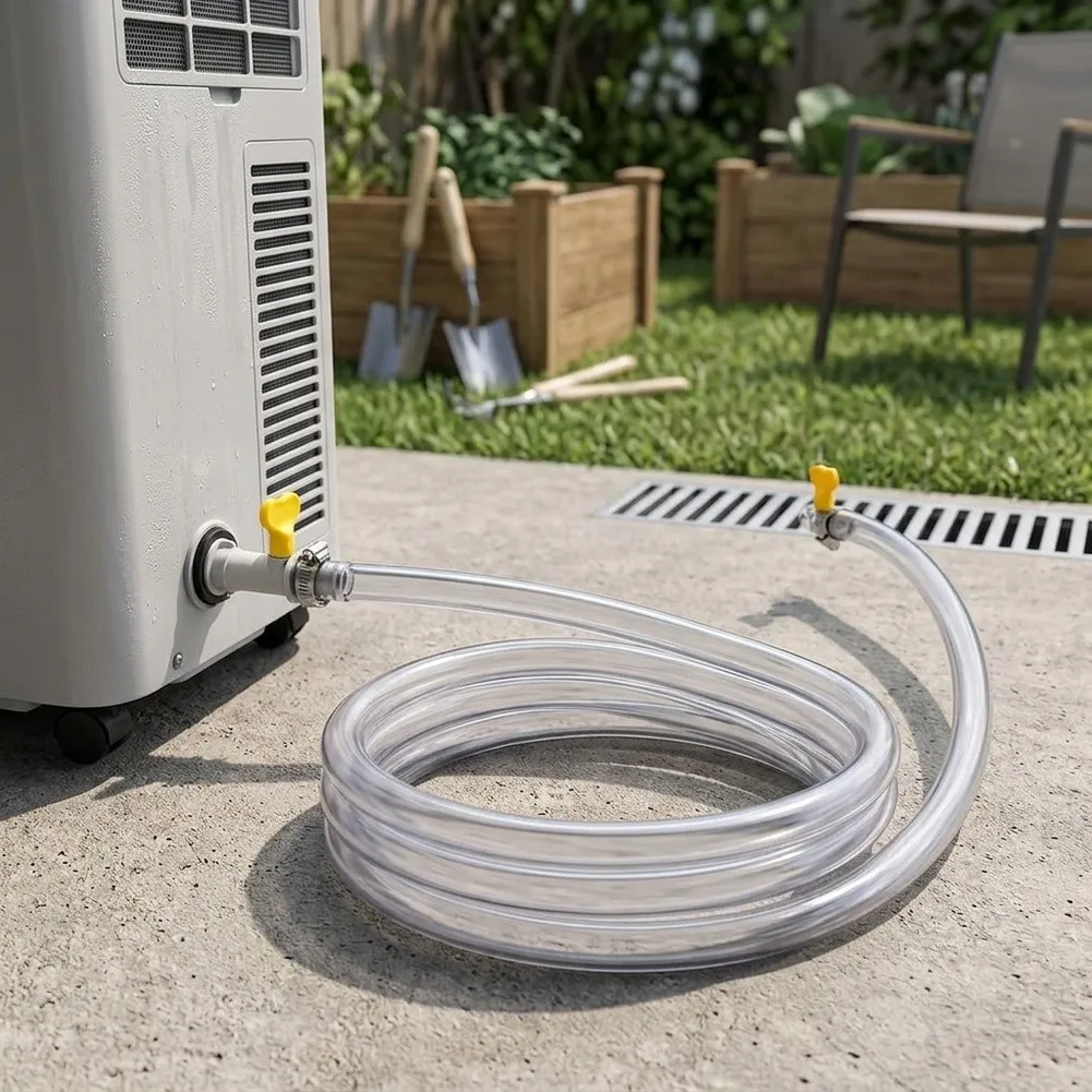 10ft Portable Air Conditioner Drain Hose Kit, PVC Tube With Magnetic Adapter, Flexible Drainage Accessory For Mobile