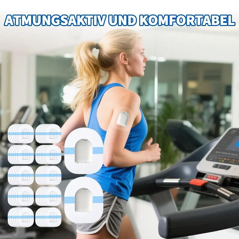 ملصقات مراقبة الجلوكوز المقاومة للماء، رقع لاصقة لمراقبة الجلوكوز المقطوعة مسبقًا ومضادة للحساسية وقابلة للتنفس