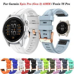 20mm Smartwatch Band For Garmin Epix Pro (Gen 2) 42MM Strap Quick Release Silicone Sport Bracelet Fenix 5S 6S 7S 7SPro Wristband