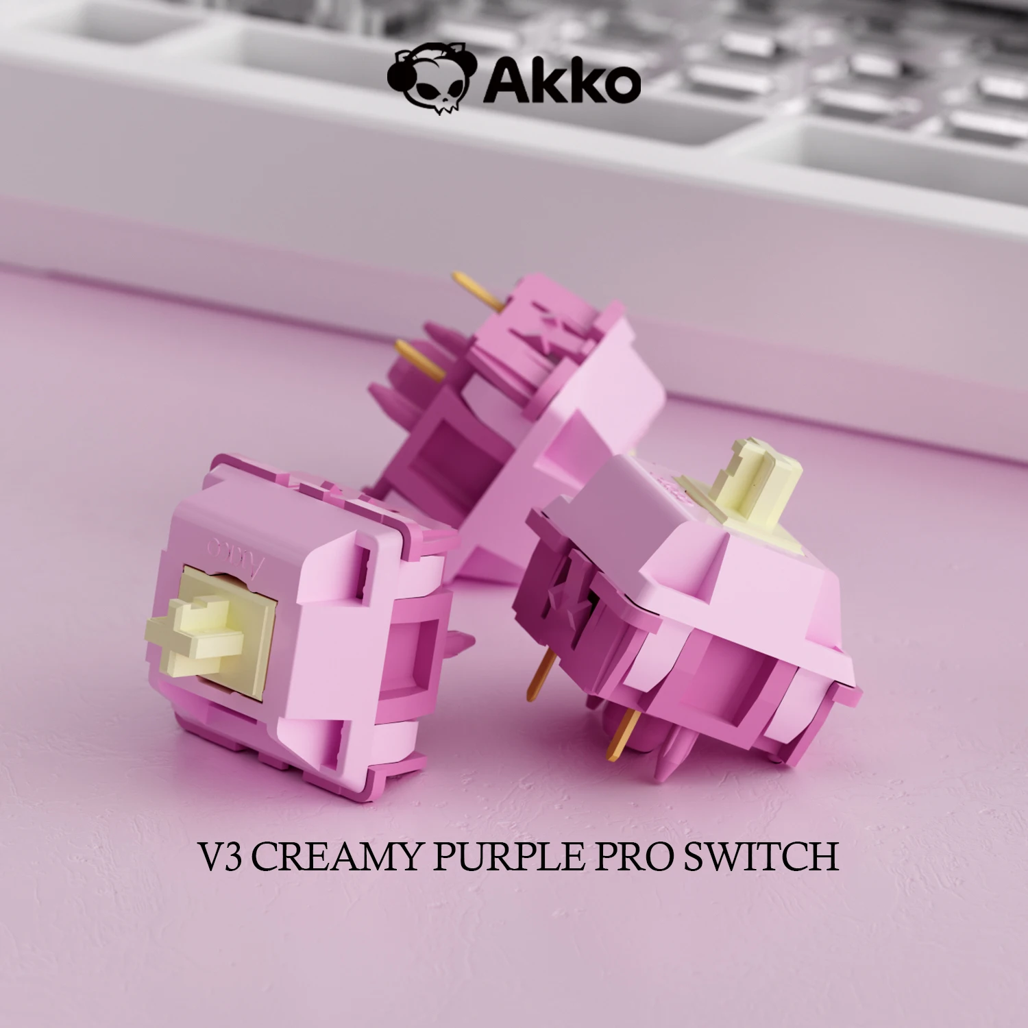 

Akko V3 Creamy Purple Pro Switch 5-pin 30gf Tactile Switch Compatible with MX Mechanical Keyboard (45 pcs)