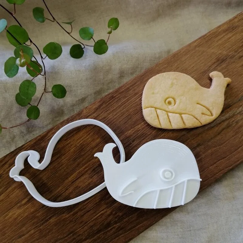 DIY Ocean Animals Cookie Cutters With Plunger Stamp Plastic Baking Mold Fish Whale Starfish Turtle And More Shape Biscuit Molds