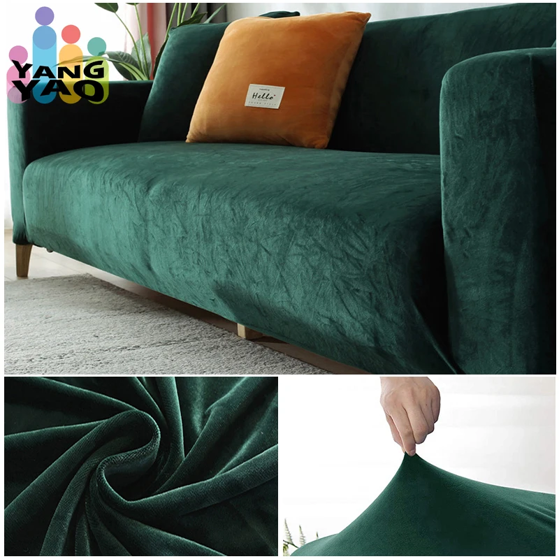 

High Quality Velvet Sofa Cover Living Room Sofa Covers Home Furniture Protector Case Adjustable Sofa Slipcover For 1/2/3/4 Seat