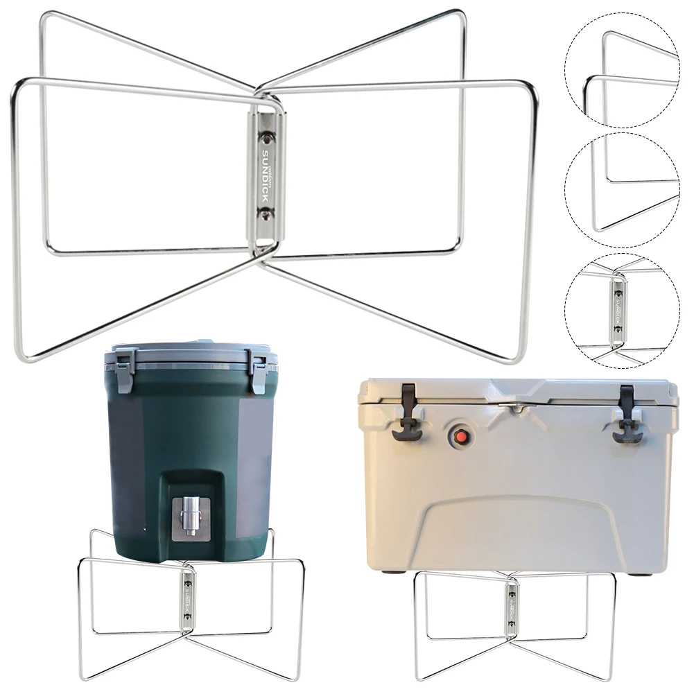 

Ice Box Holder Foldable Outdoor Camping Ice Box Holder Rack Stainless Steel Cooler Holder Leg for Cooking Fishing BBQ Picnic