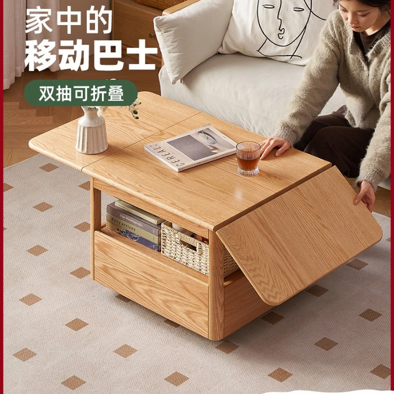 

Мобильный складной журнальный столик из цельного дерева, маленькая квартира, балкон, маленький чайный столик, диван для гостиной