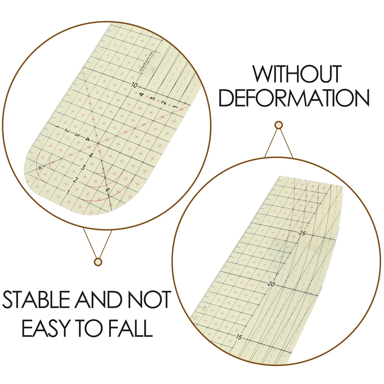 Hemming Ruler Guide for Sewing Machine Hot Pressing Tool Heat Transfer Rulers Hemmer Iron Neckline