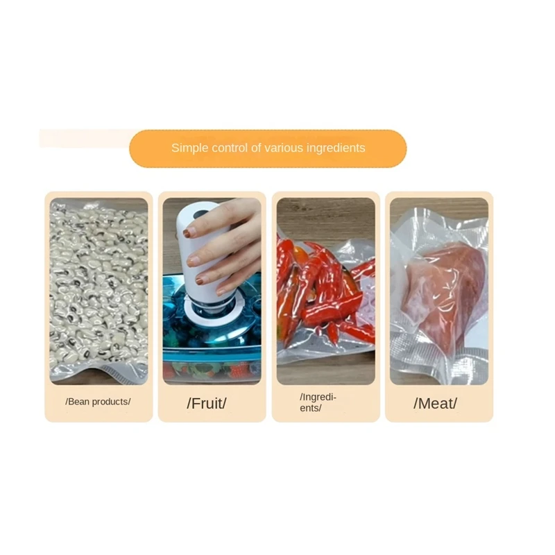 Reusable Vacuum Food Storage Zipper Bags Set Electric Handheld Vacuum Sealer Pump USB Rechargeable