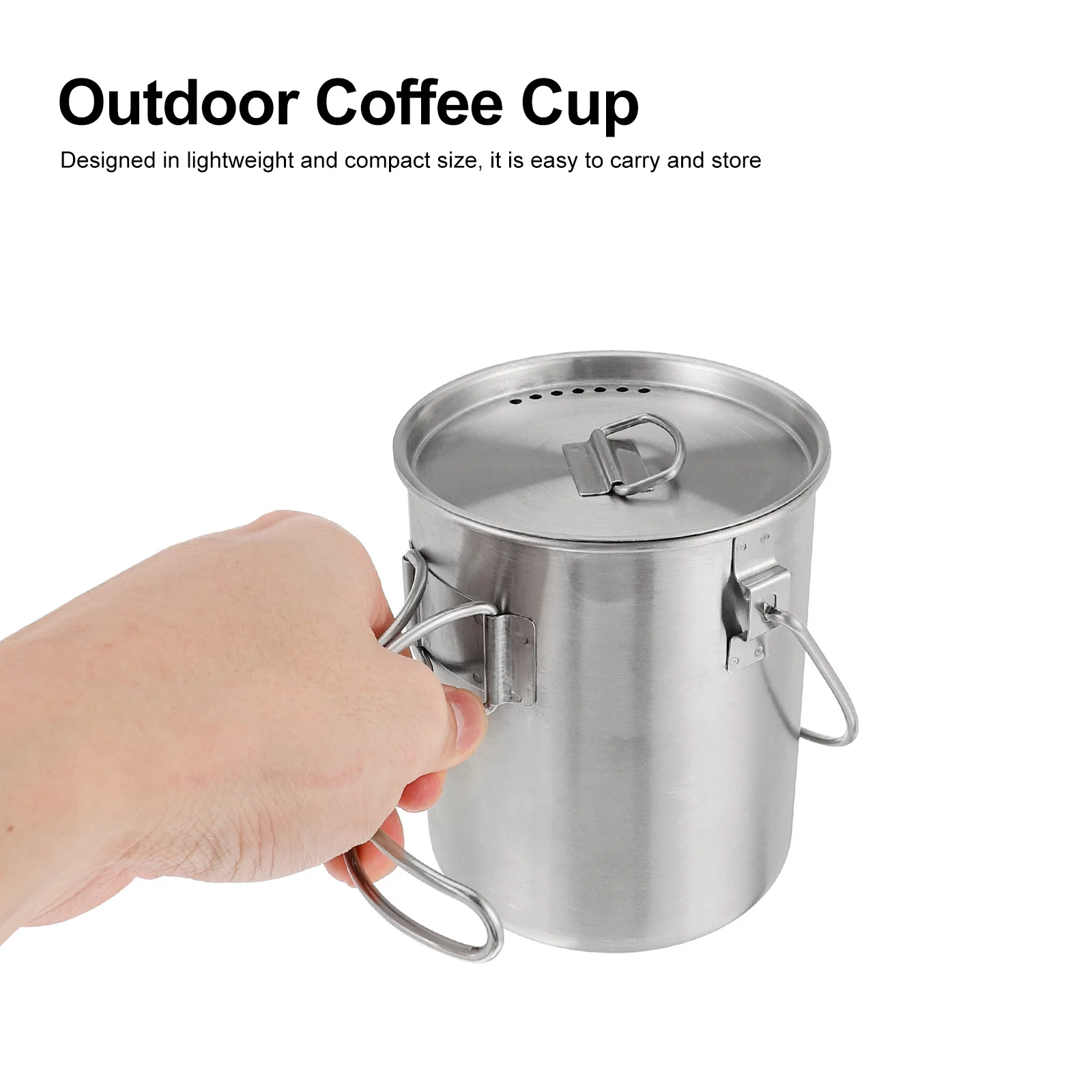 

1pc Stainless Steel Coffee Cup Durable Lightweight Portable Camping Mug For Outdoor Hiking Beer Beverage Picnic Hunting