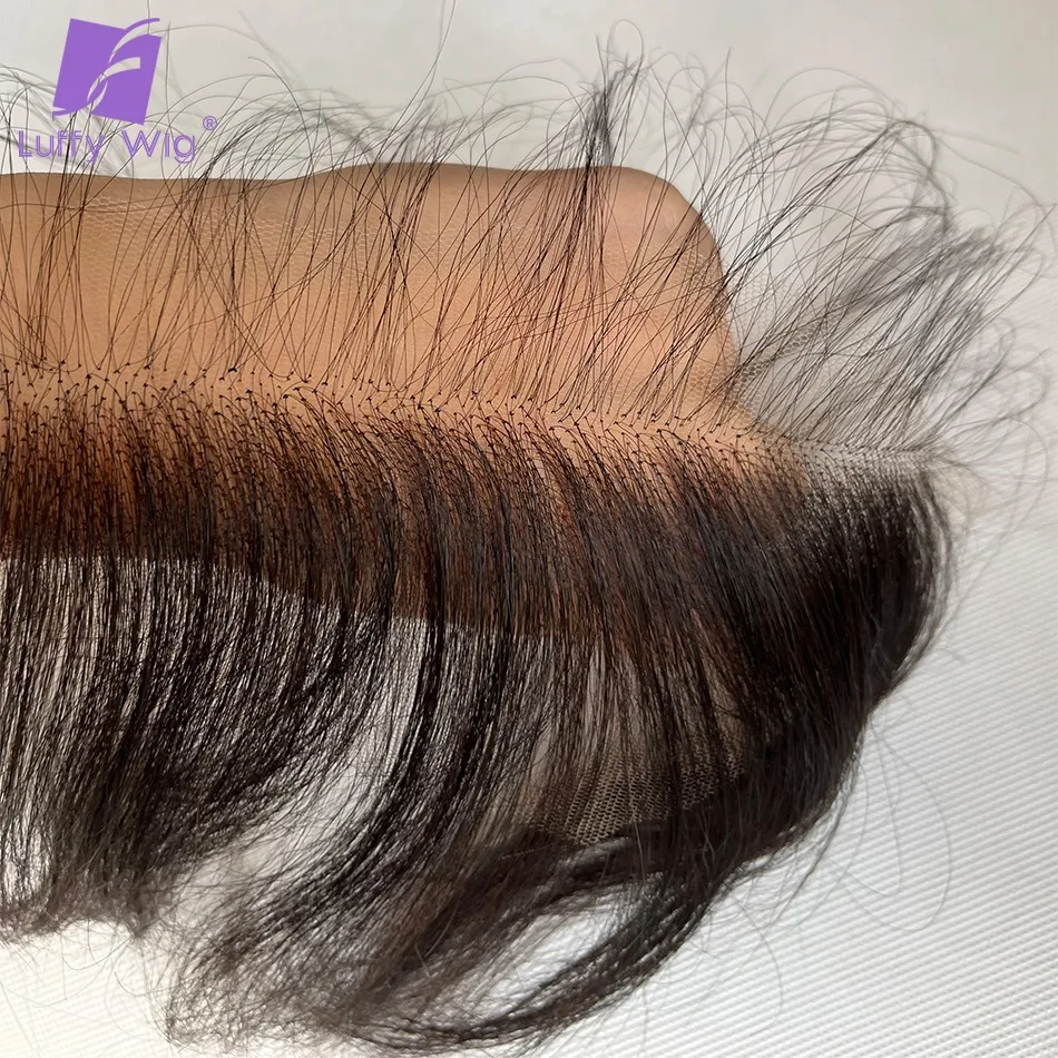 HD Lace Fringe Bangs Invisible Hairline 6x1 Virgin Human Hair For Women Reusable Swiss Lace Edges Hairpieces With Baby Hair