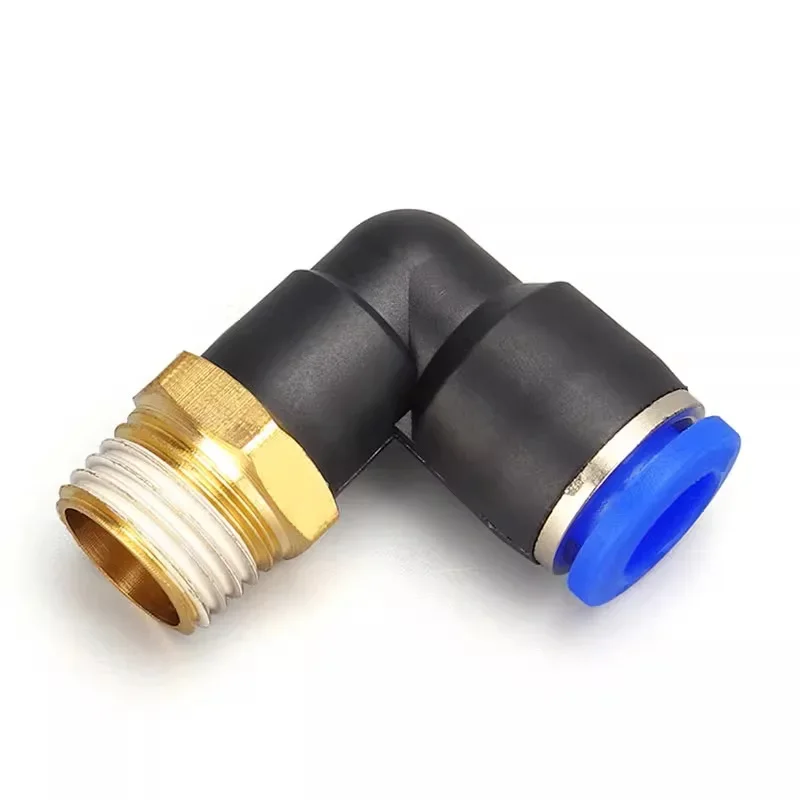 Pneumatic Connector L Shape PL OD 4/6/8/10/12mm Hose Tube M5 6 1/8 1/4 3/8 1/2'' BSPT Thread Air Elbow Quick Coupling Fitting