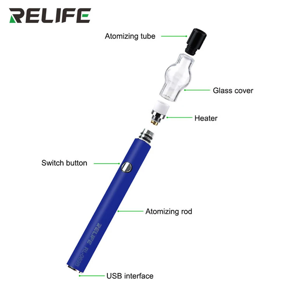 Rosin atomizer RELIFE RL-069B Short-circuit detection assistant Rosin atomizing pen Dense smoke Fast atomization For PCB Repair