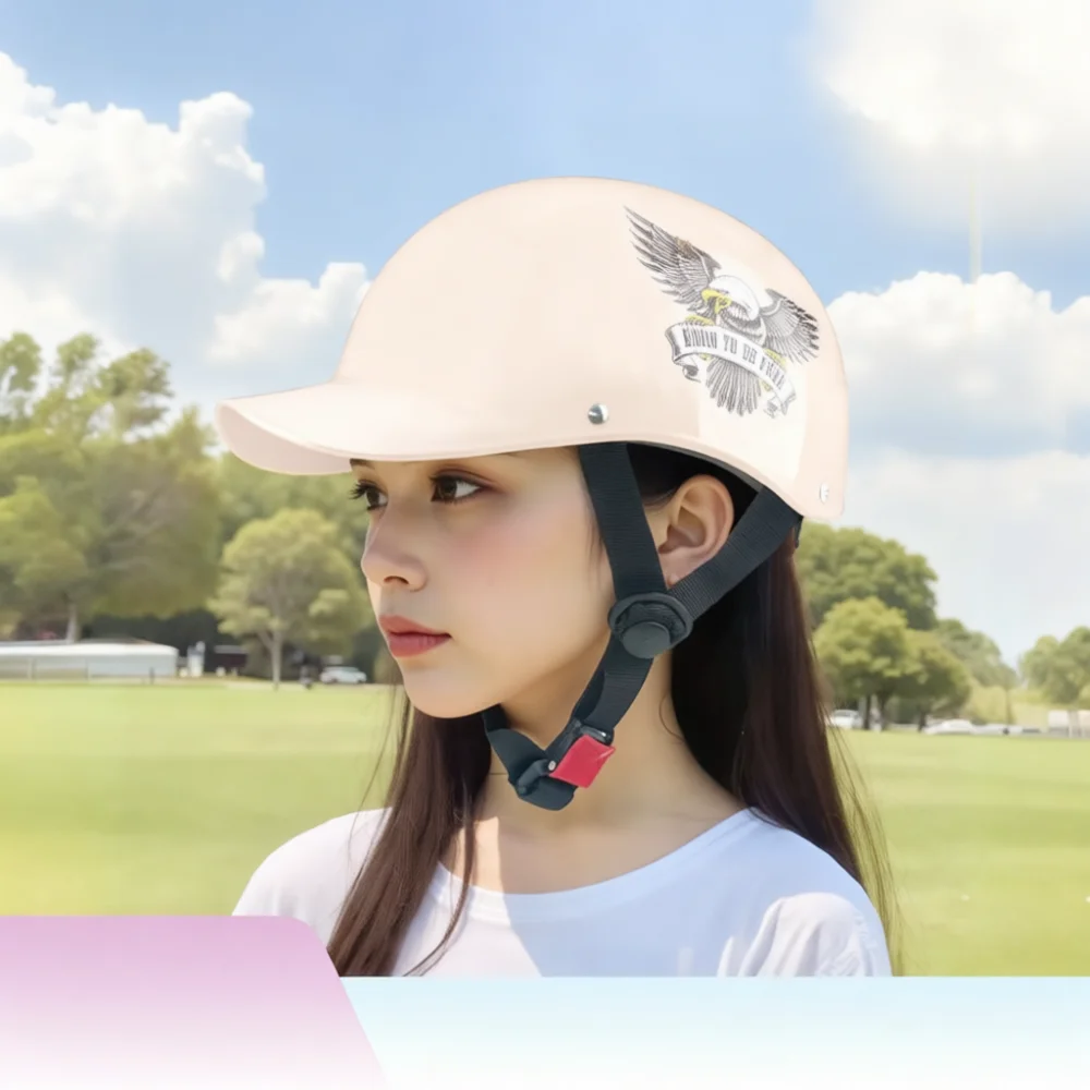Motorcycle Helmet Baseball Cap Style Half Face Safety Hat Breathable Lightweight Scooter Electric Bike Protective Headgear 3C
