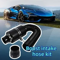 Carbon Fibre Cold Air Filter Feed Enclosed Intake Induction Pipe Hose Kit 76mm Cold Air Intake System Universal Accessories