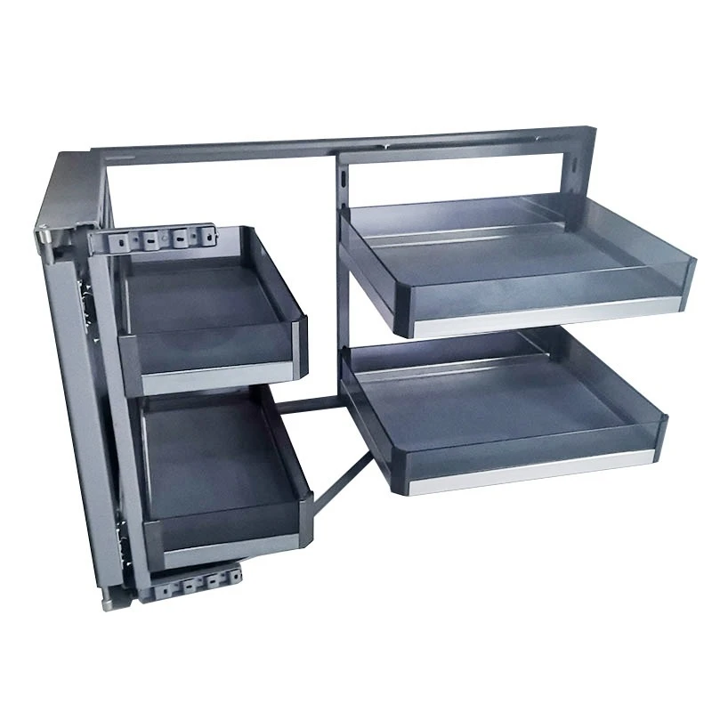 

Kitchen cabinet corner basket drawer rack Recessed storage rack