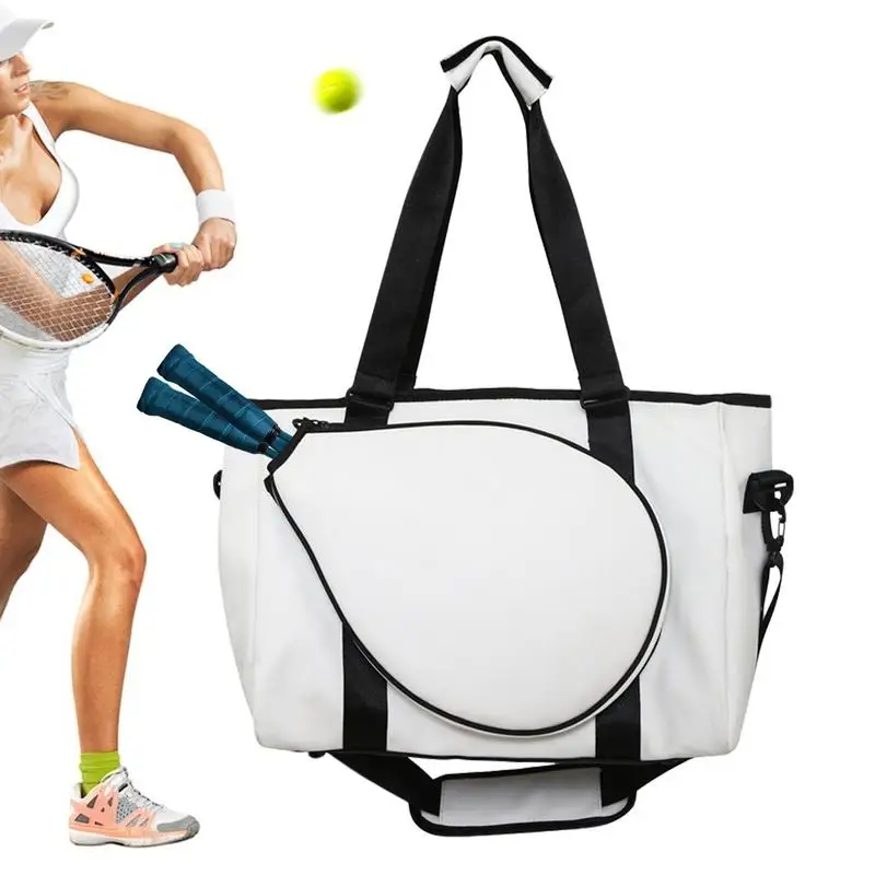 Borsa per racchetta a spalla singola Borsa sportiva unisex con imbottitura protettiva Borsa per racchetta da tennis spaziosa e leggera per palestra di casa all'aperto