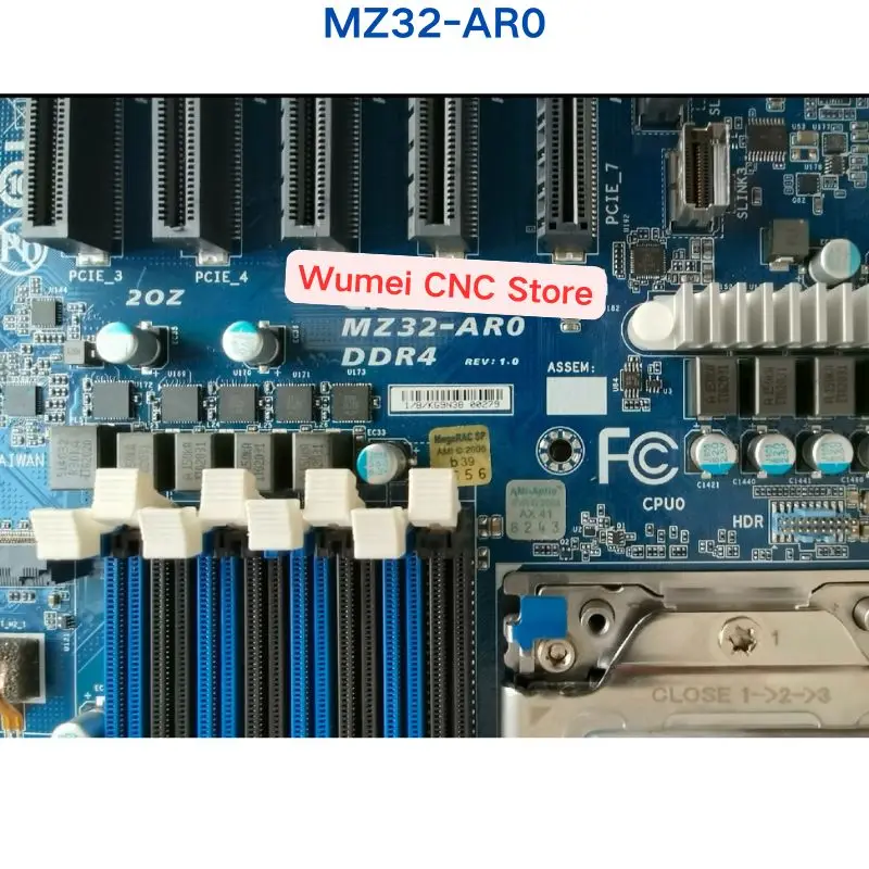 Second-hand test OK MZ32-AR0 REV:1.0 DDR4 Socket SP3 server motherboard If You Need Other Specifications, Please Consult