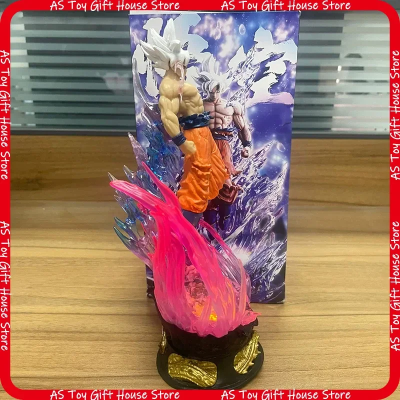 Heißer 25cm Dragon Ball Son Goku Anime-Figur PVC Ultra Instinct Super Saiyan Statuette Sammlermodell Spielzeug Ornament für Fans