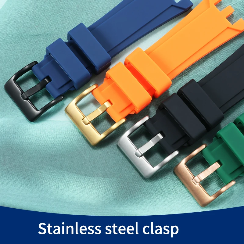 Pulseira de substituição para versace V-RACE série dupla relógio de borracha de silicone especial côncavo pulseira à prova dwaterproof água 24mm