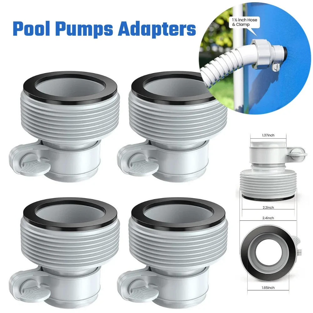 1.25 inch to 1.5 inch Pool Pumps Adapters for Intex Hose Pump Connector Cleaning Clamp On Fittings Converter Pool Accessory