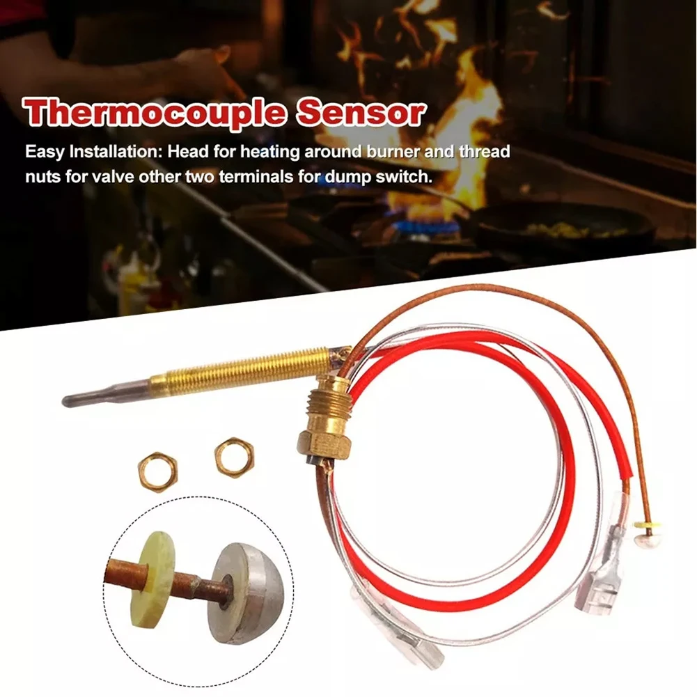 400/600mm Common Thermocouple Patio Heater Head Thread Thermocouple Sensor Fireplace Gas Heater Outdoor Heaters Safety Kit