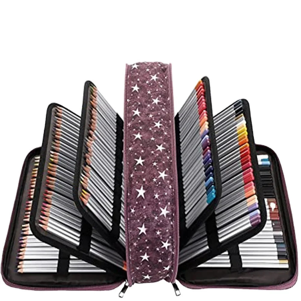 300 hole ultra large capacity canvas pencil case multifunctional shockproof zipper, retractable waist belt portable storage ba