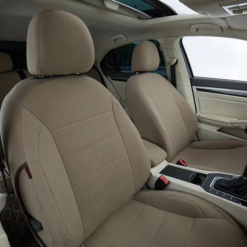 Custom Luxury beige leather Waterproof Universal 5pcs car seat covers for Lamando