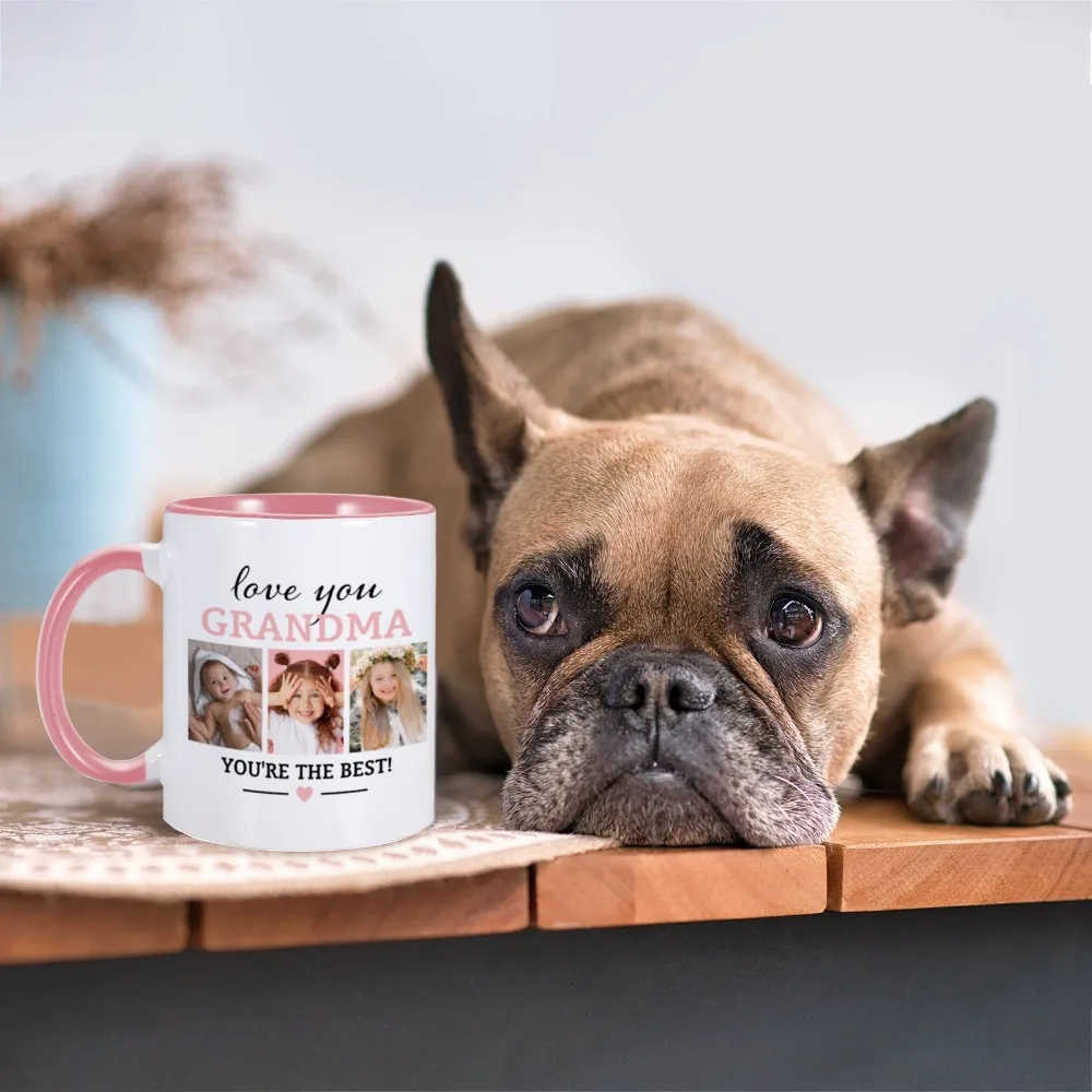 Caneca de café personalizada com PhotoText, te amo netos Nana, Copos cerâmicos em casa, Lovely Gift Cup para o melhor vovô