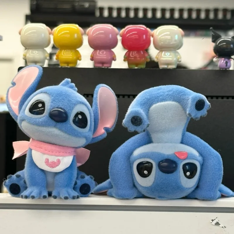 

Genuine Stitch Hello Series Flocking Pvc Blind Box Toy Figurines Kawaii Home Decorations Trendy Surprise Gift For Kids Birthday
