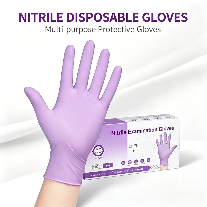 50Pcs Disposable Composite Nitrile Gloves, Multi-purpose Gloves for Daily Cleaning, Hotel Service, Household Chores&General Work