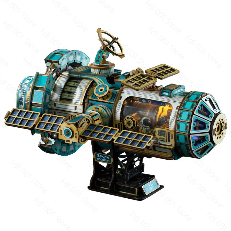 Mechanical assembly model Tianqiangling station cross-border e-commerce toy model hand-assembled DIY hut