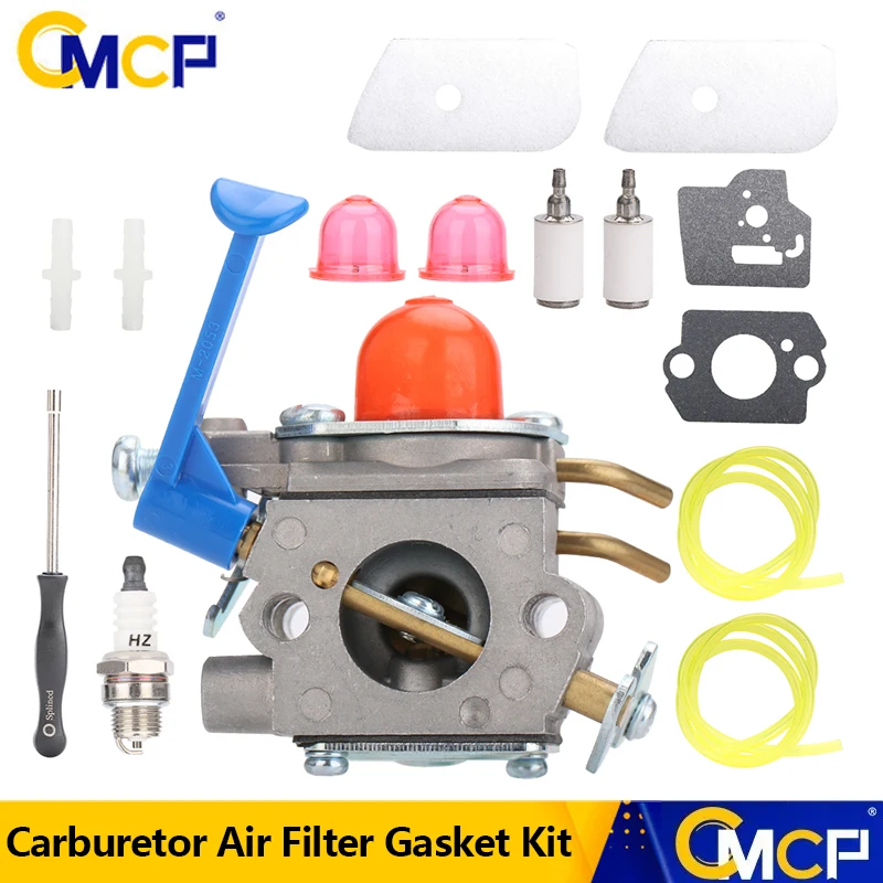 CMCP Carburetor Carb Air Filter Kit for Husqvarna 124L 125L 128L 128LD 128LDX Blower Spark Plug Carb Gasket Garden Tool Parts