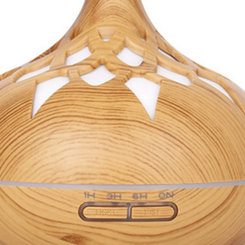 Difusor de Aroma de 500ML, humidificador de aire, difusores de aceite esencial, luces nocturnas coloridas por ultrasonido para el hogar y la Oficina, enchufe estadounidense