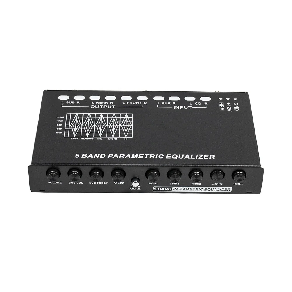 Car Amplifier 12V Class D 5 Band 7-Band Parametric Equalizer with Crossovers 6CH 4 Channel