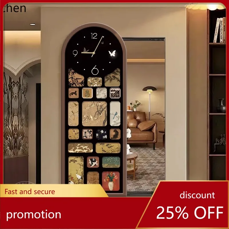 CZ  full-length mirror with wall clock advanced occlusion hidden decorative painting hidden dressing mirror hanging painting